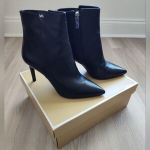 MK Heeled Leather Booties EUC